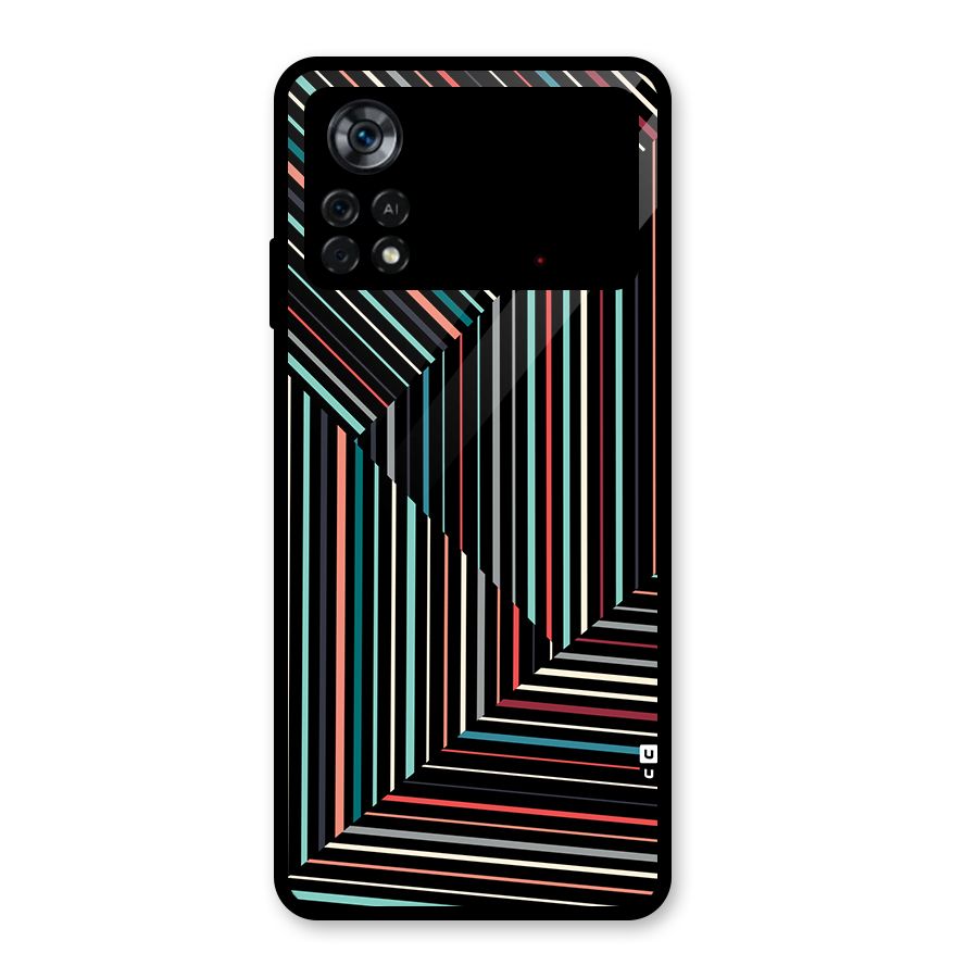 Angulars Stripes Glass Back Case for Poco X4 Pro 5G