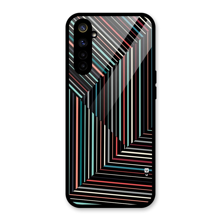 Angulars Stripes Glass Back Case for Realme 6
