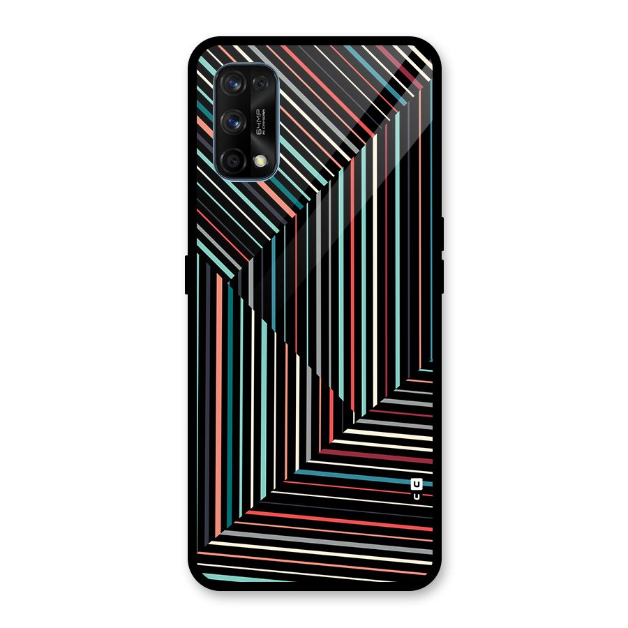 Angulars Stripes Glass Back Case for Realme 7 Pro