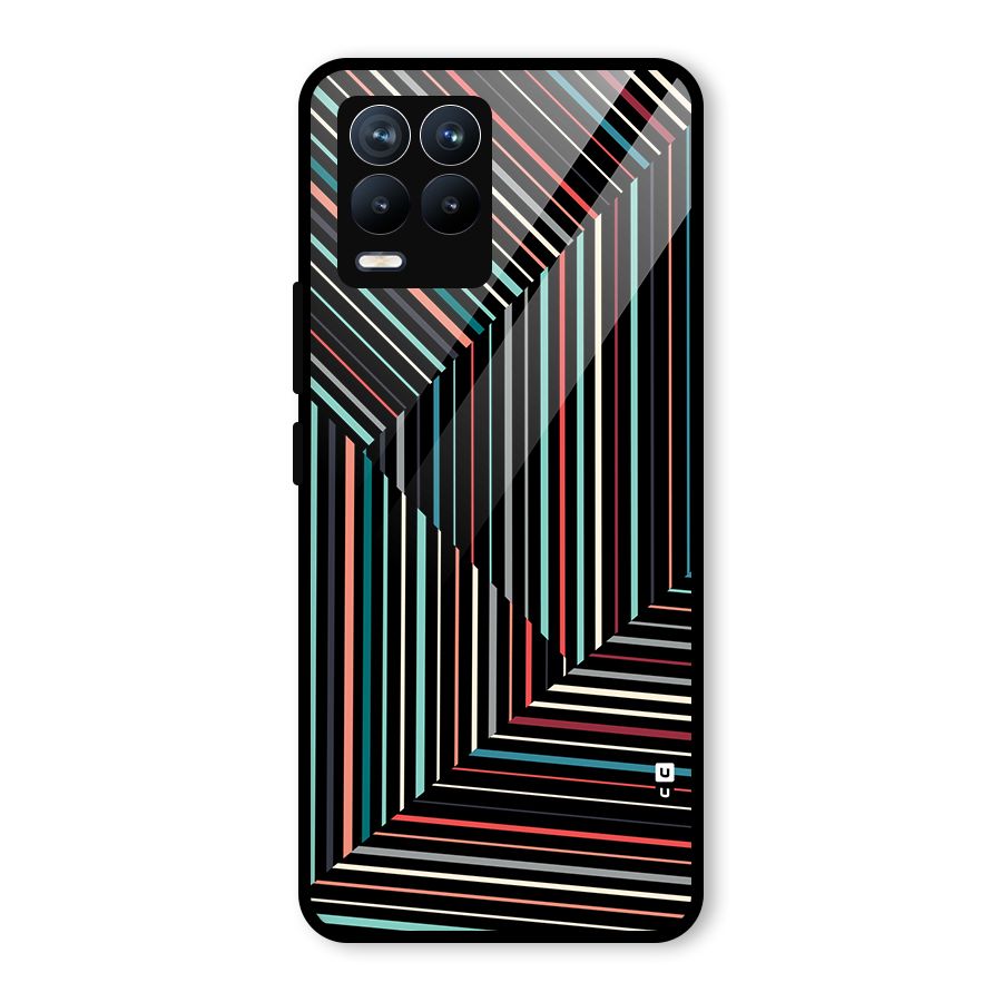 Angulars Stripes Glass Back Case for Realme 8