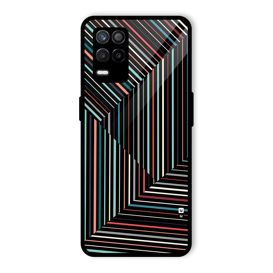 Angulars Stripes Glass Back Case for Realme 8s 5G