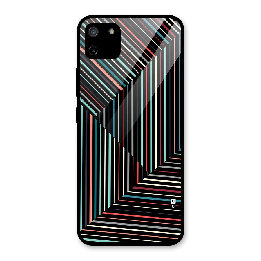 Angulars Stripes Glass Back Case for Realme C11
