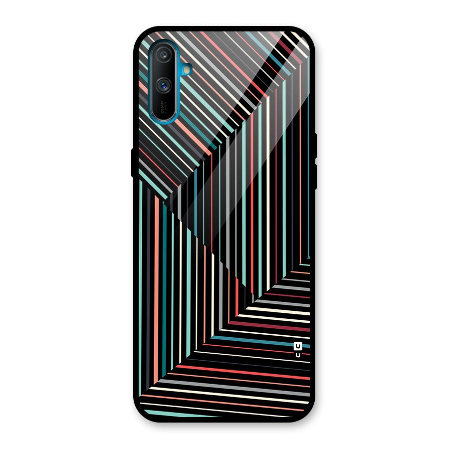 Angulars Stripes Glass Back Case for Realme C3