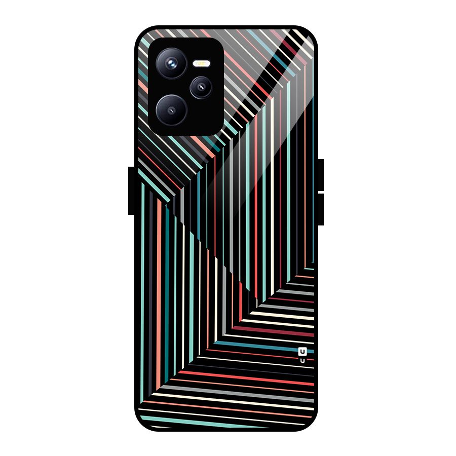 Angulars Stripes Glass Back Case for Realme C35