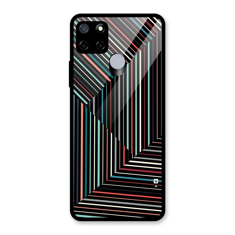 Angulars Stripes Glass Back Case for Realme Narzo 20