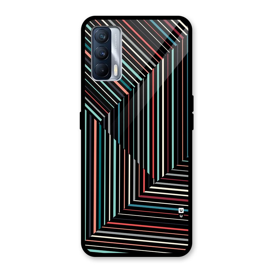 Angulars Stripes Glass Back Case for Realme X7