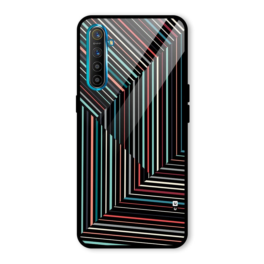 Angulars Stripes Glass Back Case for Realme XT