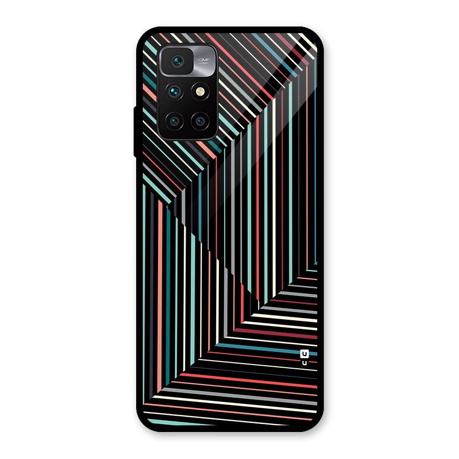 Angulars Stripes Glass Back Case for Redmi 10 Prime