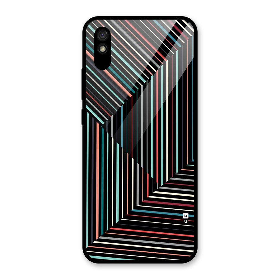 Angulars Stripes Glass Back Case for Redmi 9i