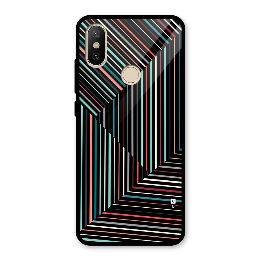 Angulars Stripes Glass Back Case for Redmi A2