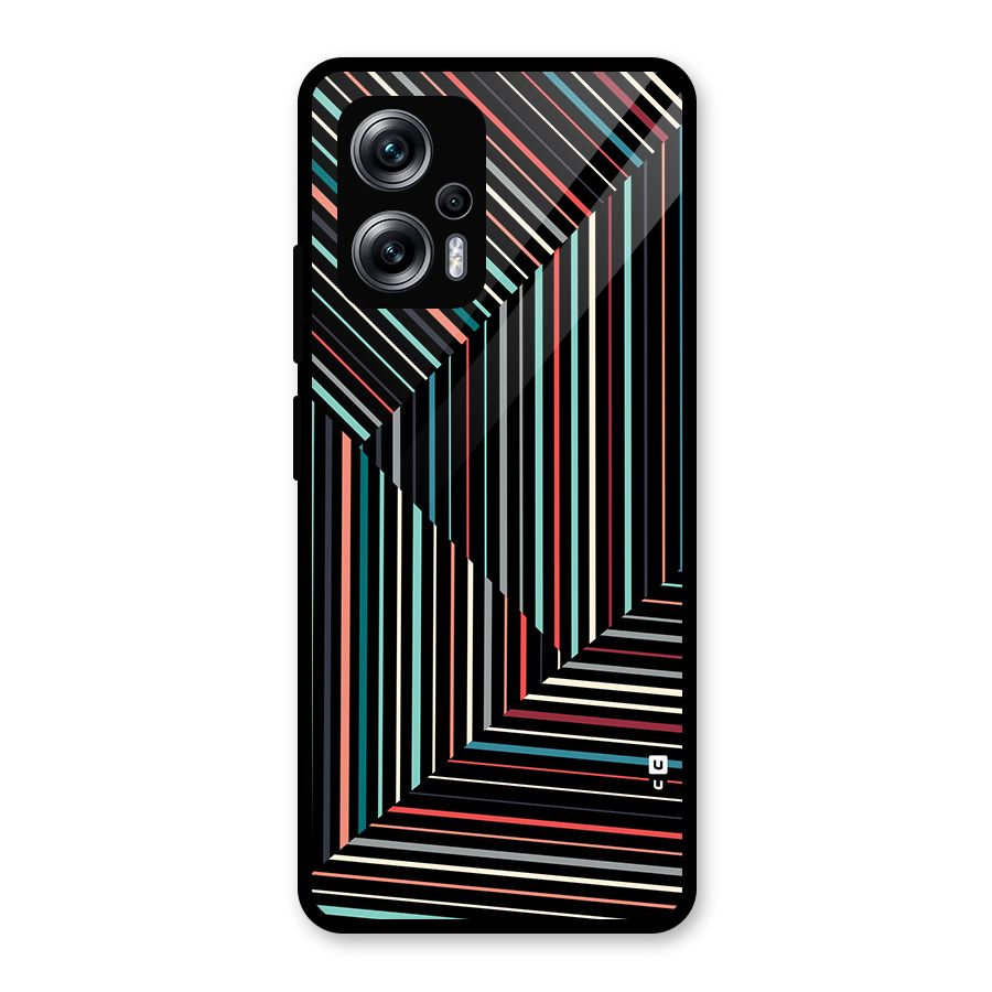 Angulars Stripes Glass Back Case for Redmi K50i