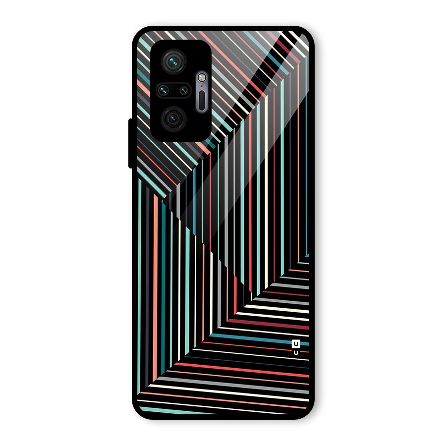 Angulars Stripes Glass Back Case for Redmi Note 10 Pro