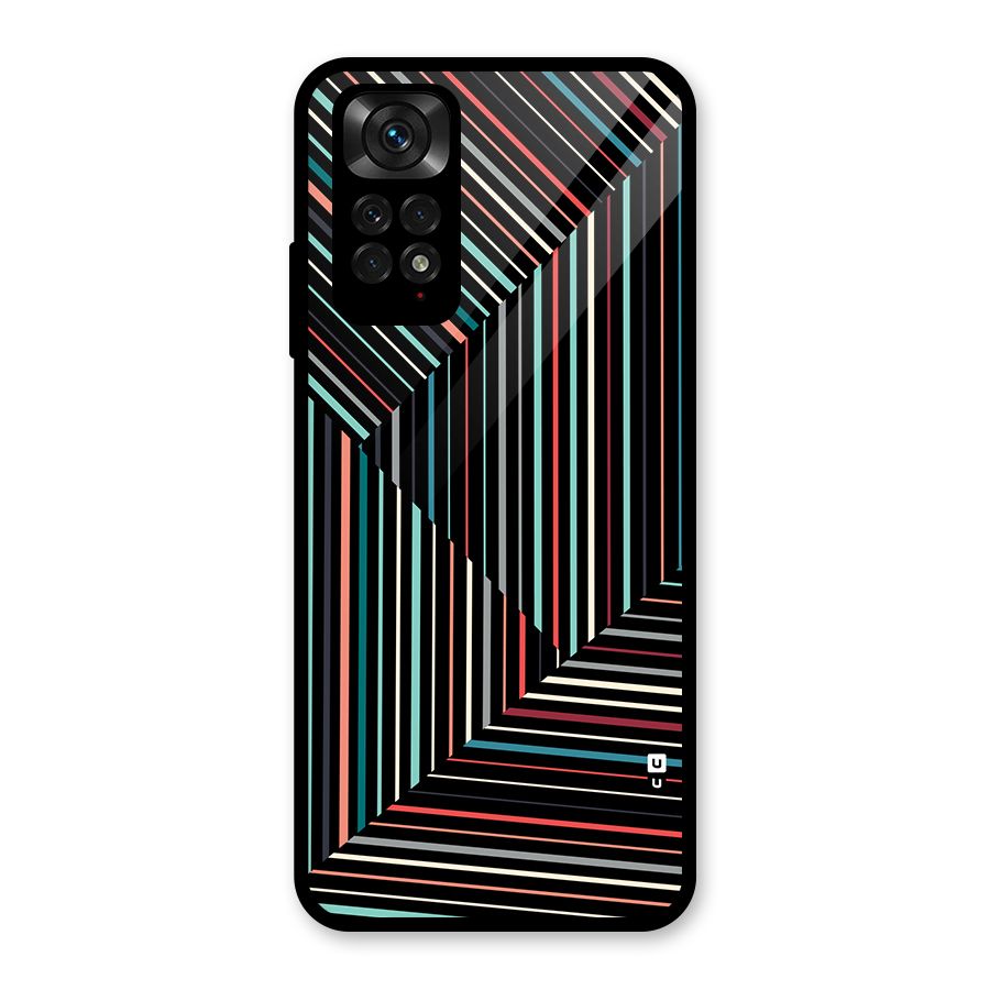 Angulars Stripes Glass Back Case for Redmi Note 11