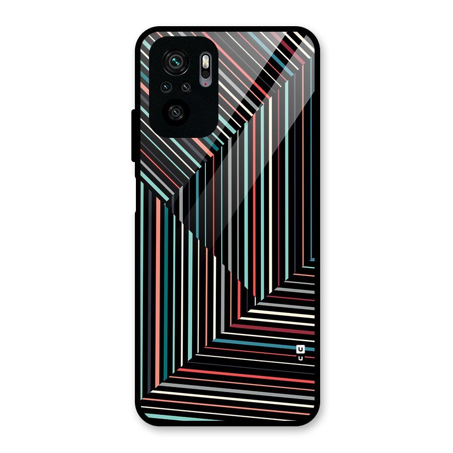 Angulars Stripes Glass Back Case for Redmi Note 11 SE