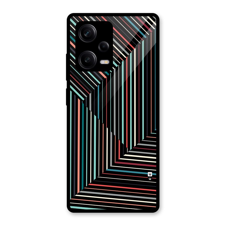 Angulars Stripes Glass Back Case for Redmi Note 12 Pro
