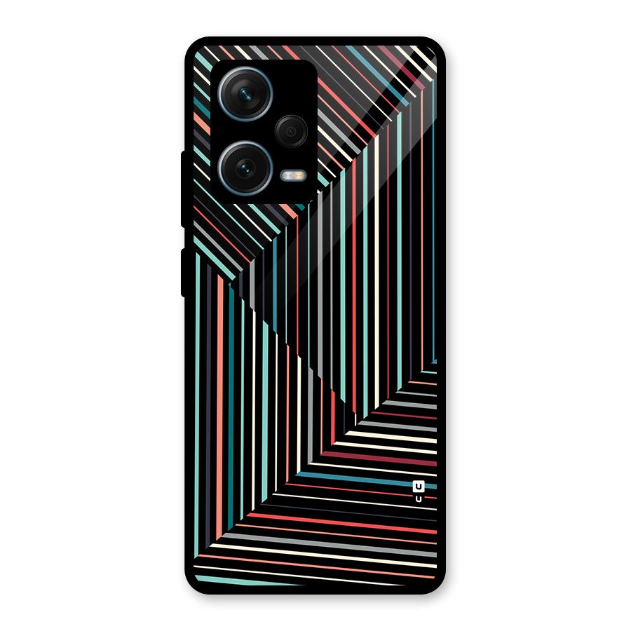 Angulars Stripes Glass Back Case for Redmi Note 12 Pro Plus 5G