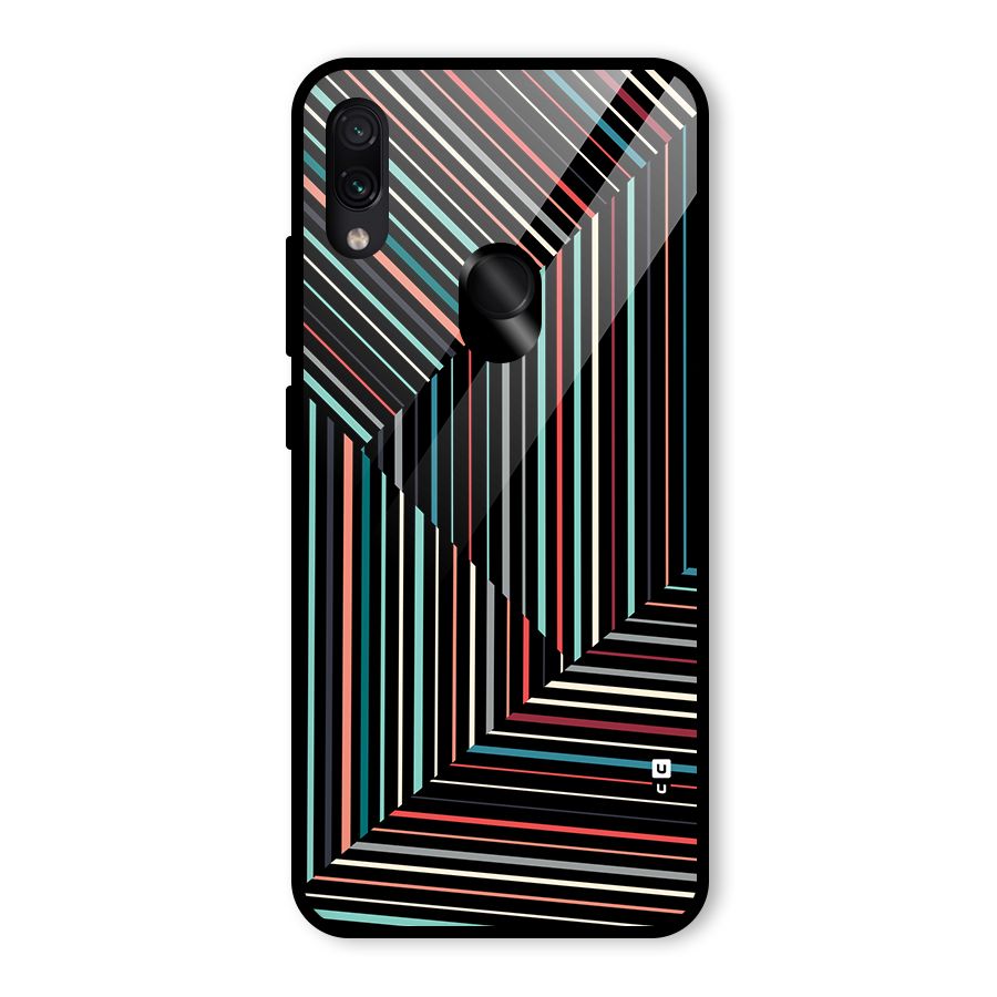 Angulars Stripes Glass Back Case for Redmi Note 7 Pro