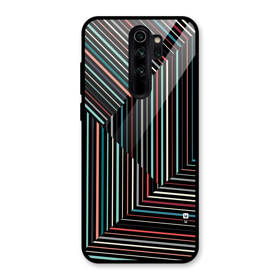 Angulars Stripes Glass Back Case for Redmi Note 8 Pro