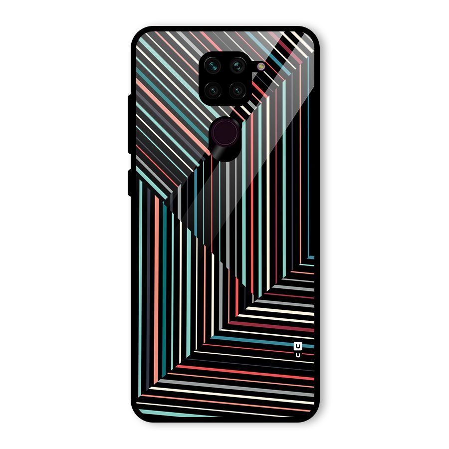 Angulars Stripes Glass Back Case for Redmi Note 9