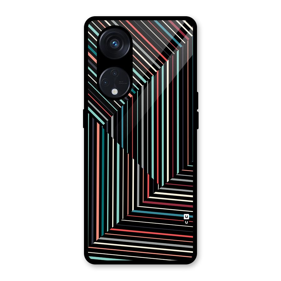 Angulars Stripes Glass Back Case for Reno8 T 5G