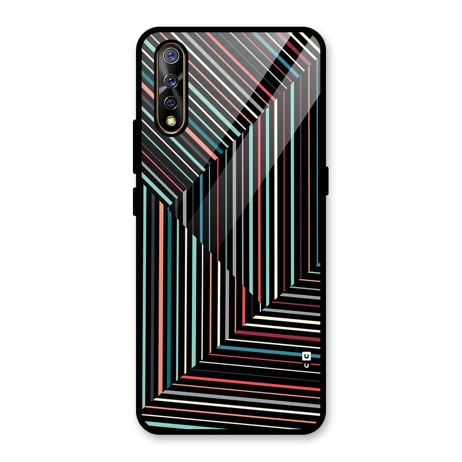 Angulars Stripes Glass Back Case for Vivo S1