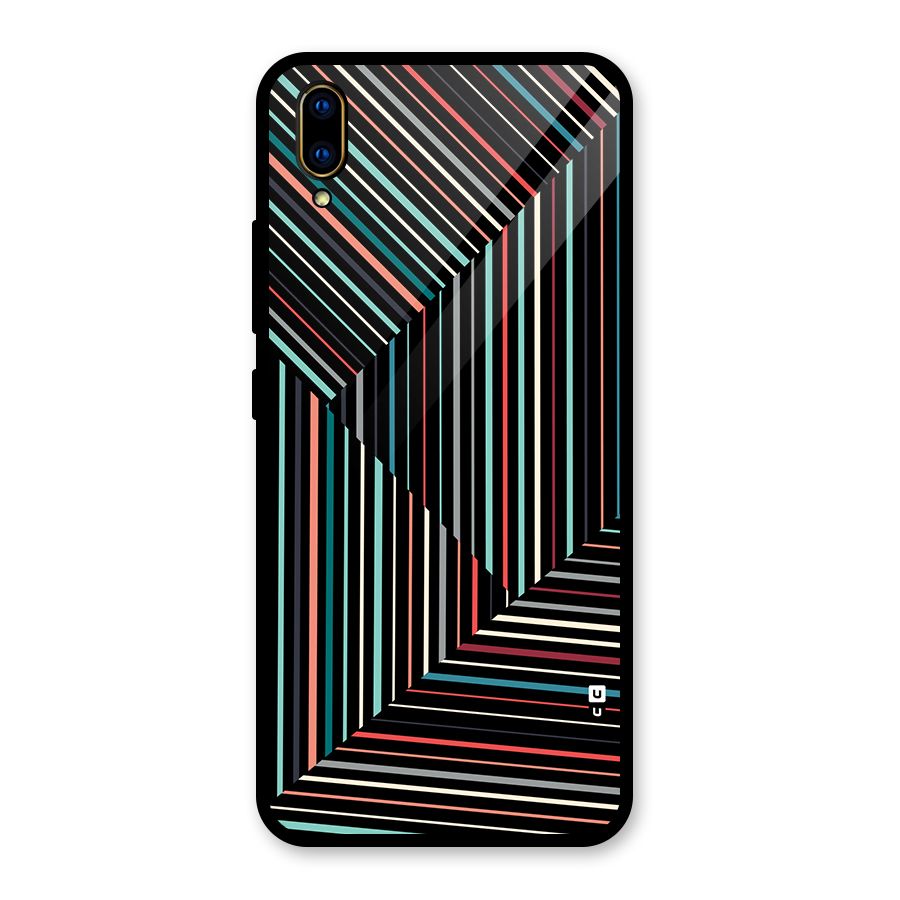 Angulars Stripes Glass Back Case for Vivo V11 Pro