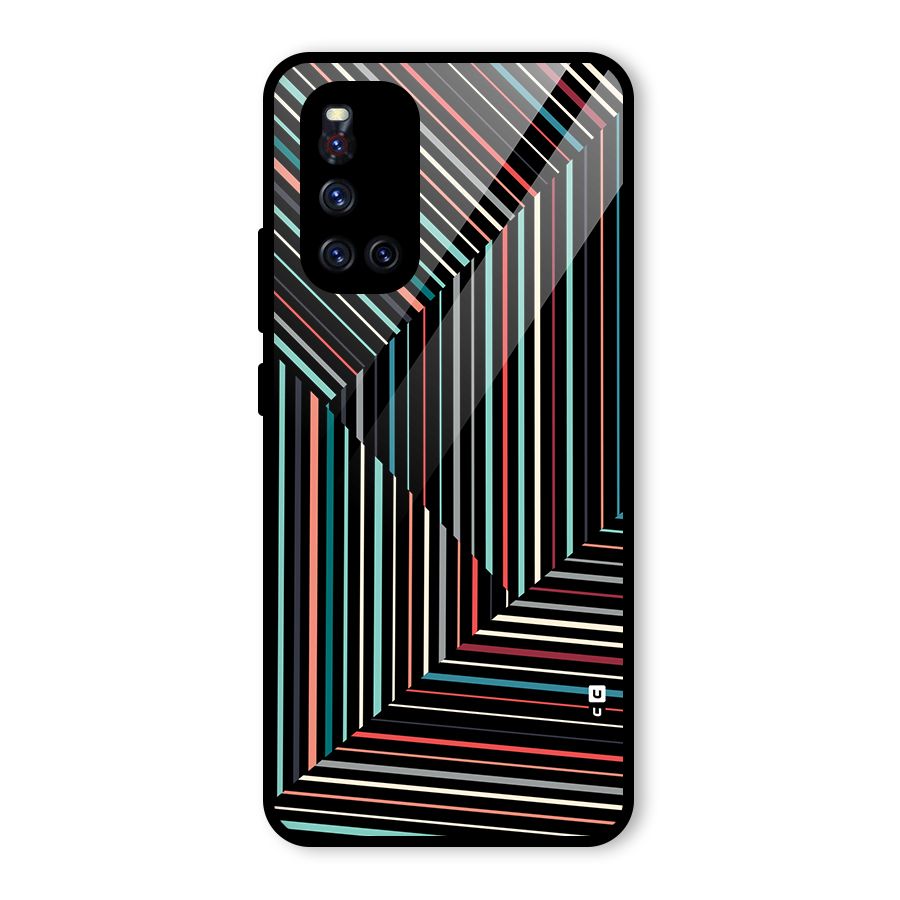 Angulars Stripes Glass Back Case for Vivo V19