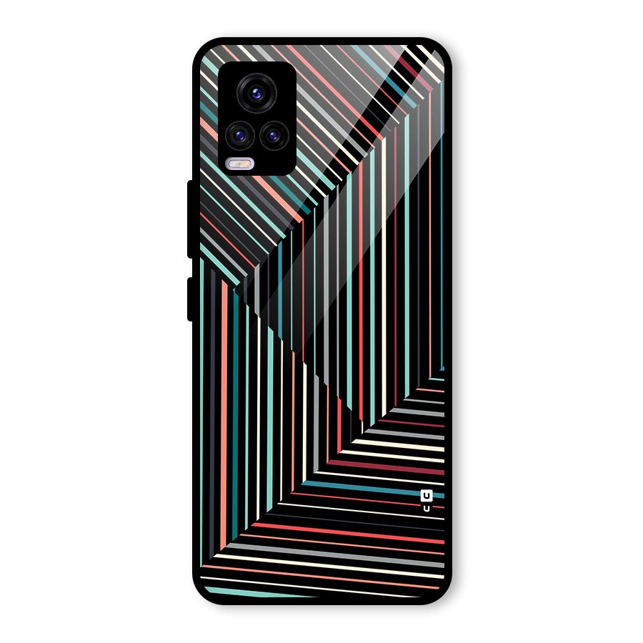 Angulars Stripes Glass Back Case for Vivo V20