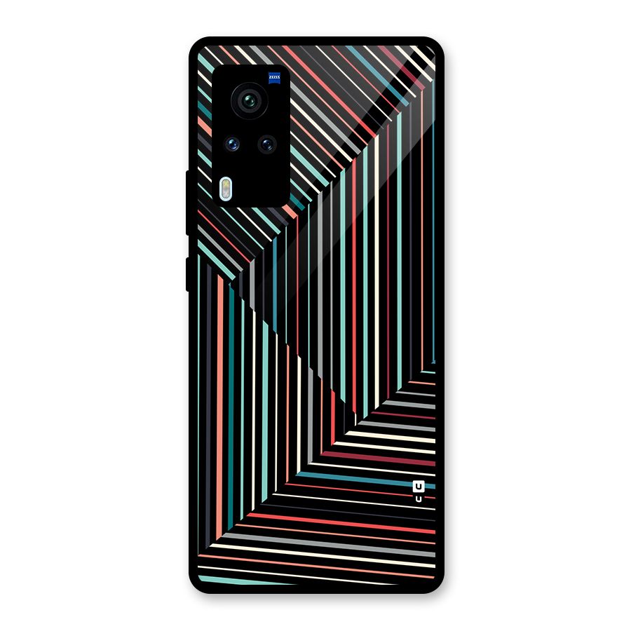 Angulars Stripes Glass Back Case for Vivo X60 Pro