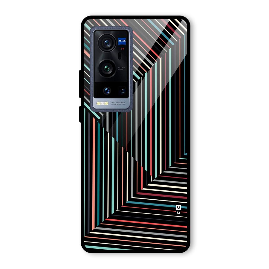 Angulars Stripes Glass Back Case for Vivo X60 Pro Plus