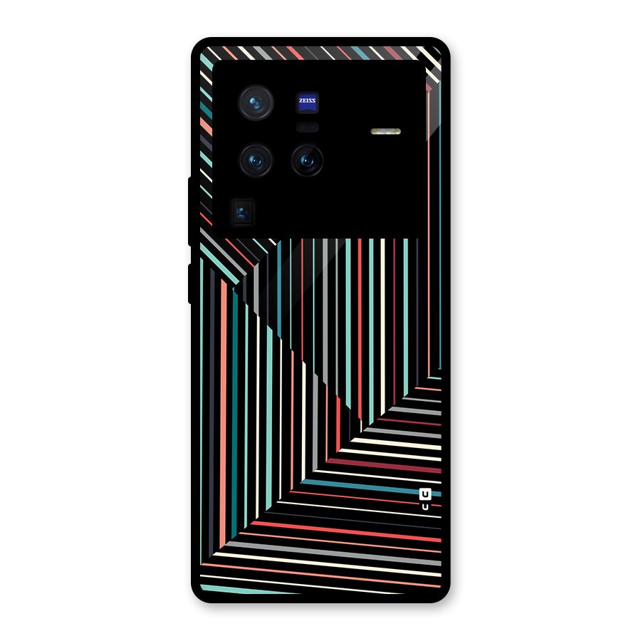 Angulars Stripes Glass Back Case for Vivo X80 Pro