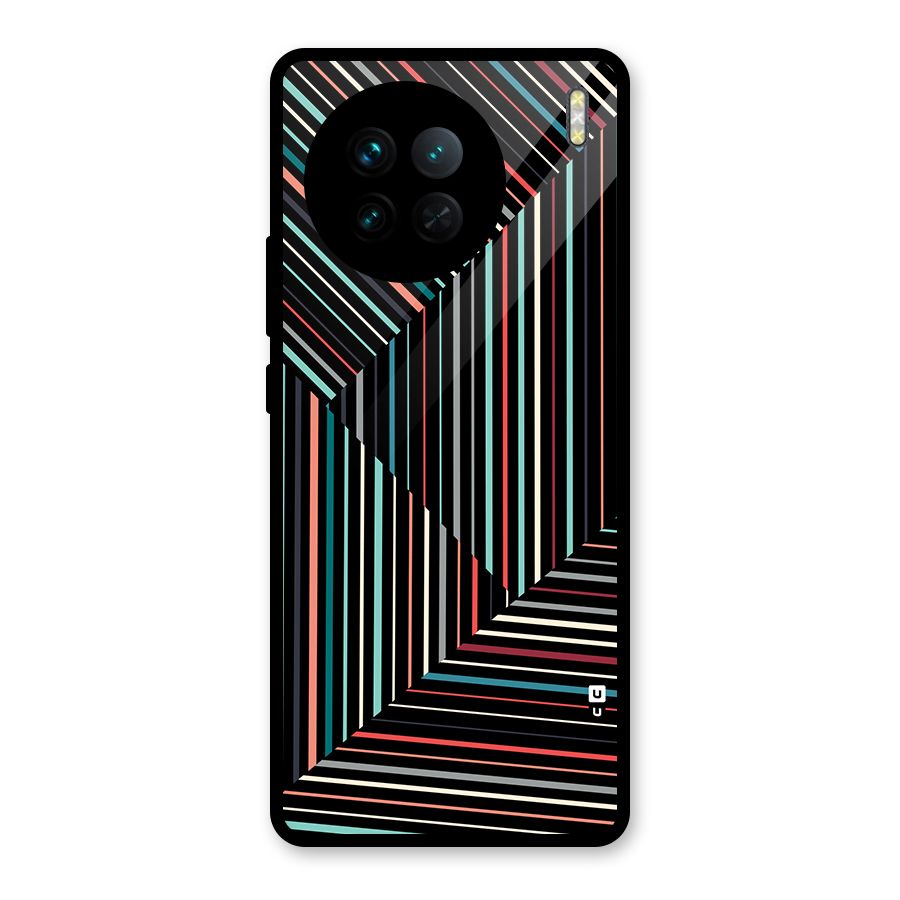 Angulars Stripes Glass Back Case for Vivo X90