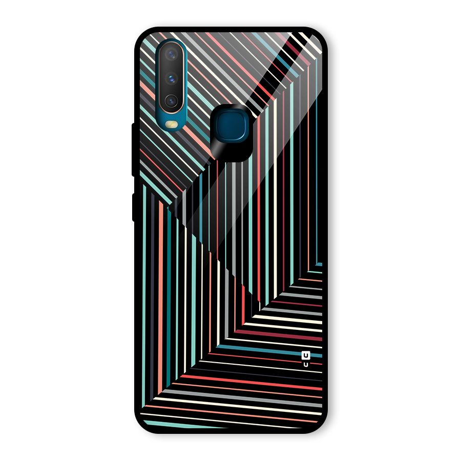 Angulars Stripes Glass Back Case for Vivo Y12