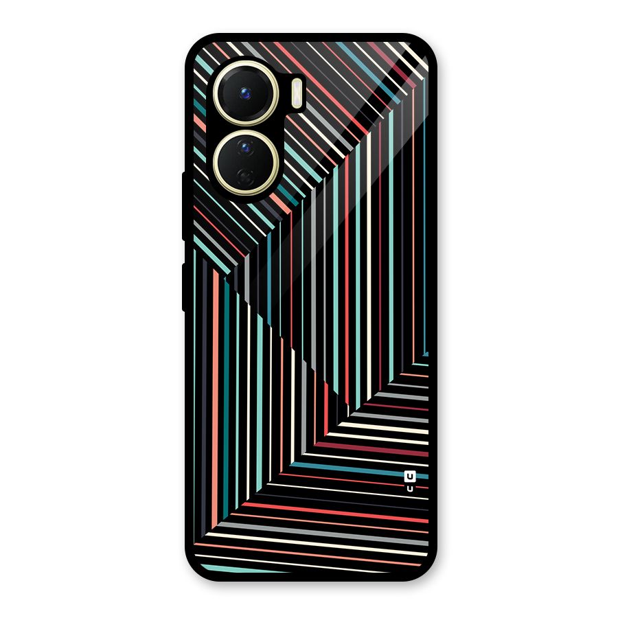 Angulars Stripes Glass Back Case for Vivo Y16