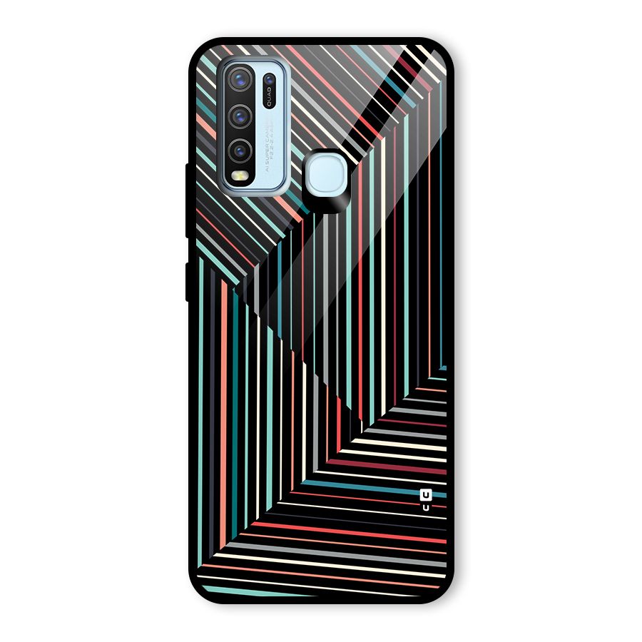 Angulars Stripes Glass Back Case for Vivo Y30