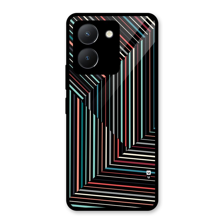 Angulars Stripes Glass Back Case for Vivo Y36