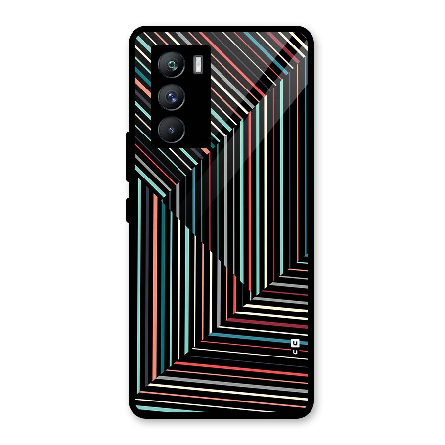 Angulars Stripes Glass Back Case for Vivo iQOO 9 SE