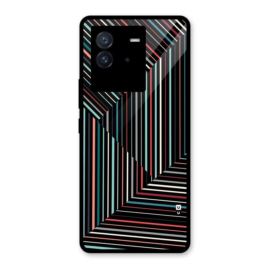 Angulars Stripes Glass Back Case for Vivo iQOO Neo 6 5G