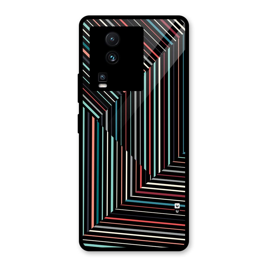 Angulars Stripes Glass Back Case for Vivo iQOO Neo 7
