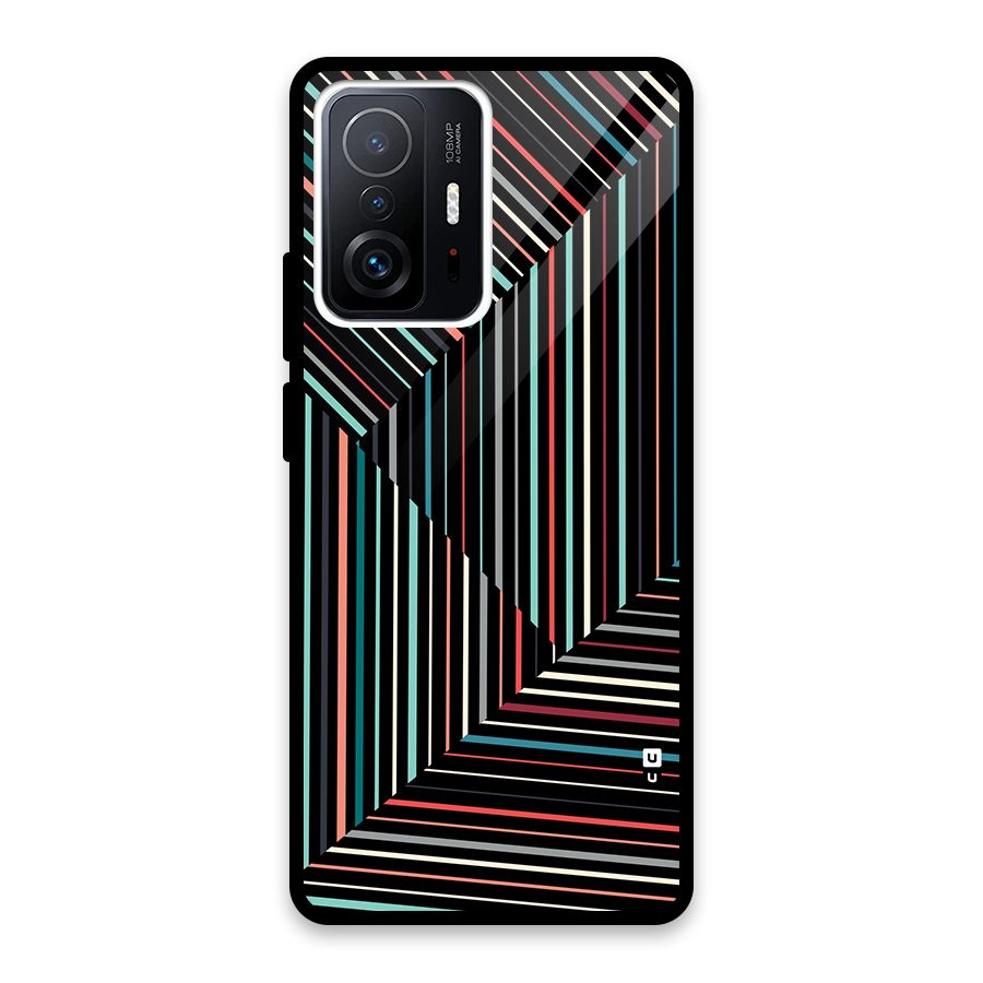 Angulars Stripes Glass Back Case for Xiaomi 11T Pro