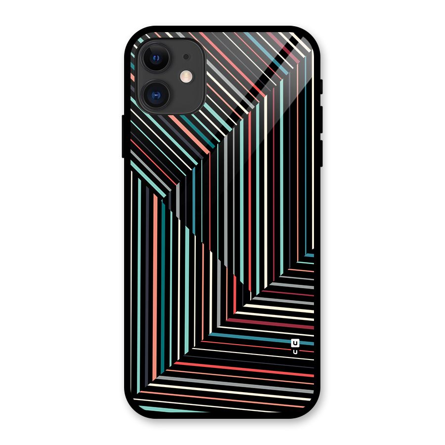 Angulars Stripes Glass Back Case for iPhone 11
