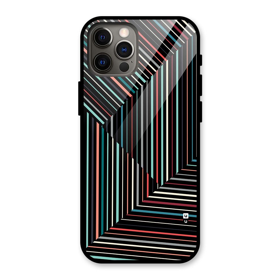 Angulars Stripes Glass Back Case for iPhone 12 Pro
