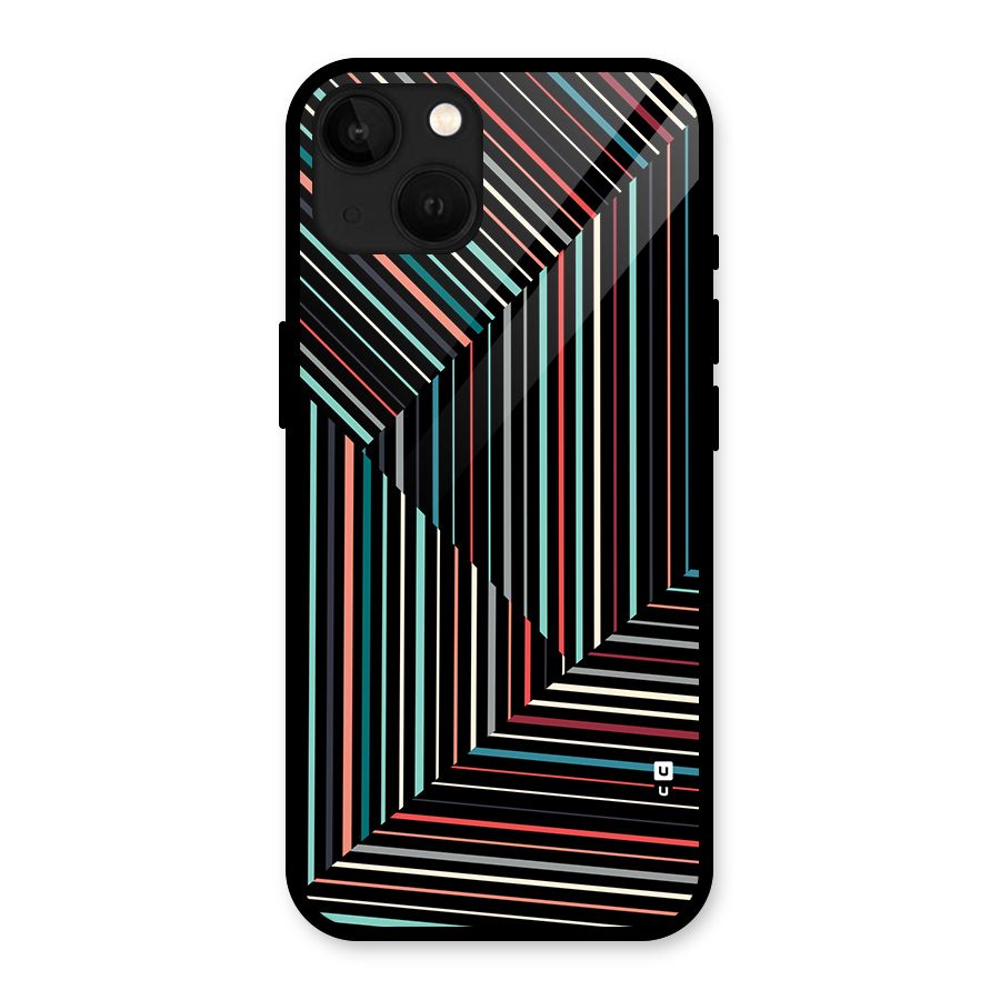 Angulars Stripes Glass Back Case for iPhone 13