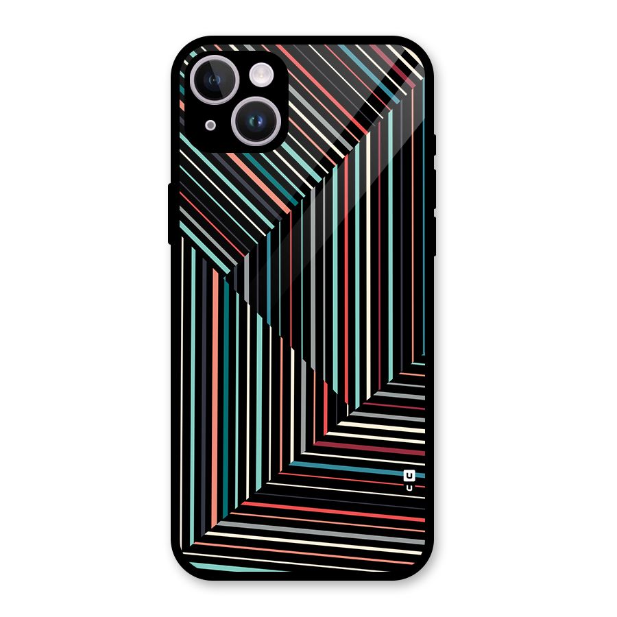 Angulars Stripes Glass Back Case for iPhone 14 Plus