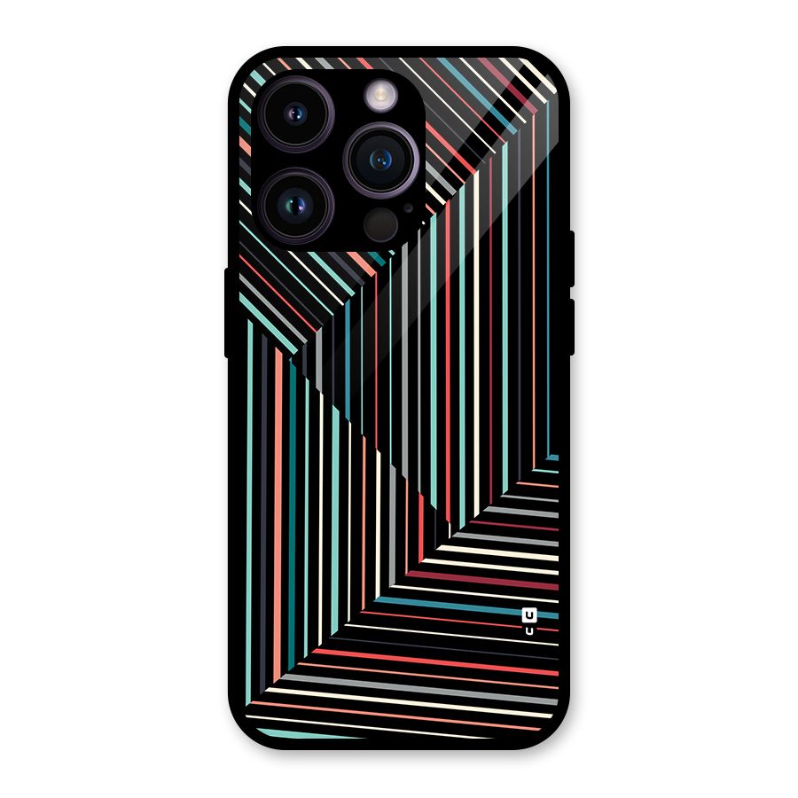 Angulars Stripes Glass Back Case for iPhone 14 Pro
