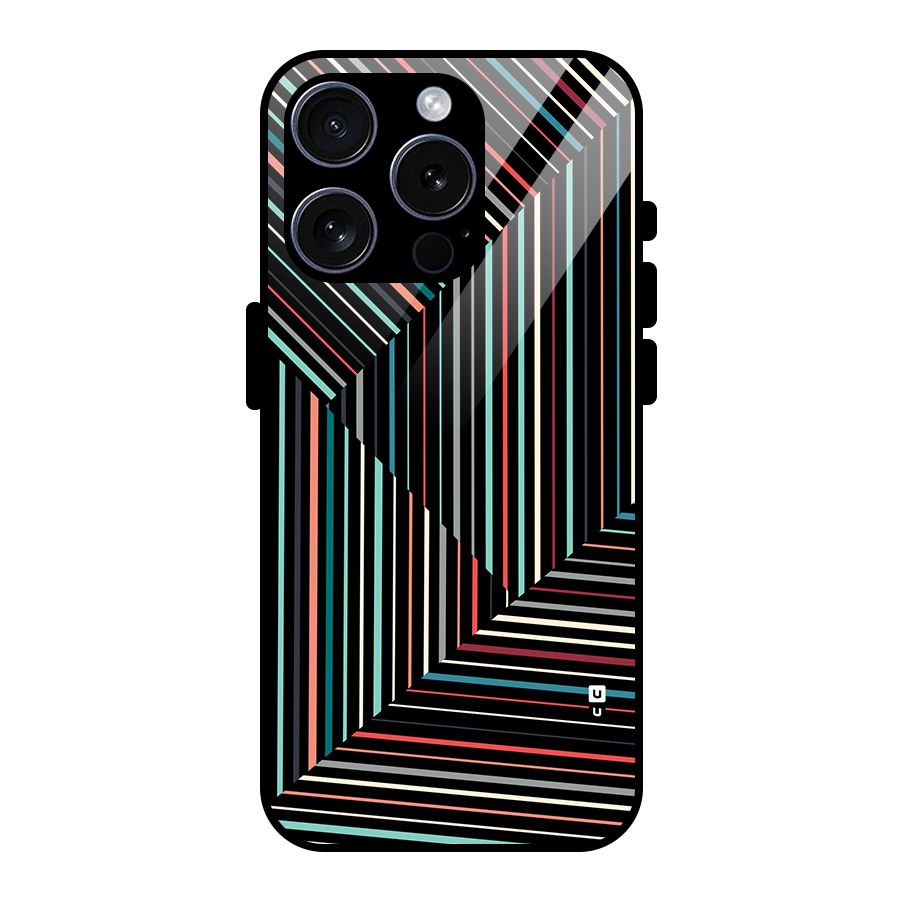 Angulars Stripes Glass Back Case for iPhone 15 Pro