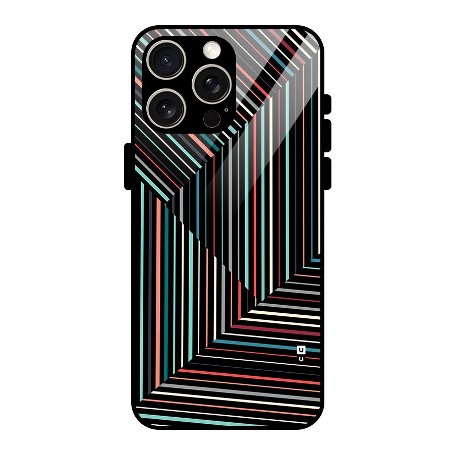 Angulars Stripes Glass Back Case for iPhone 15 Pro Max