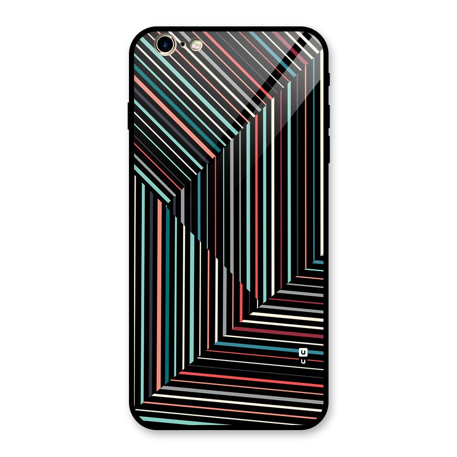 Angulars Stripes Glass Back Case for iPhone 6 Plus 6S Plus