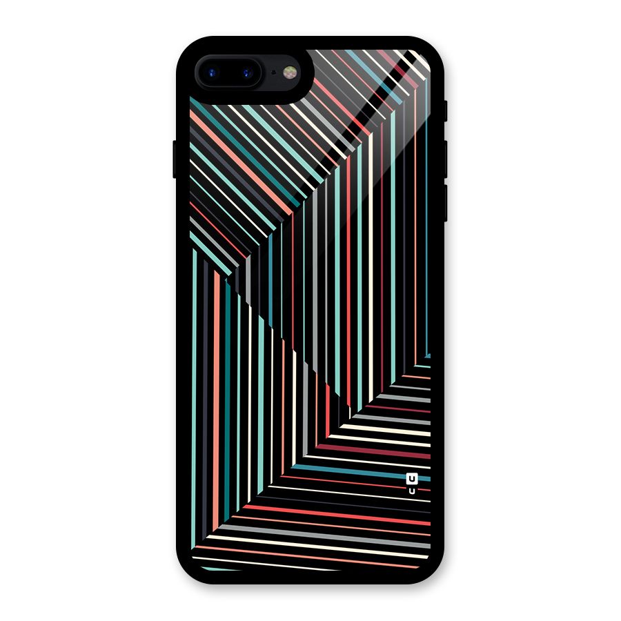 Angulars Stripes Glass Back Case for iPhone 7 Plus