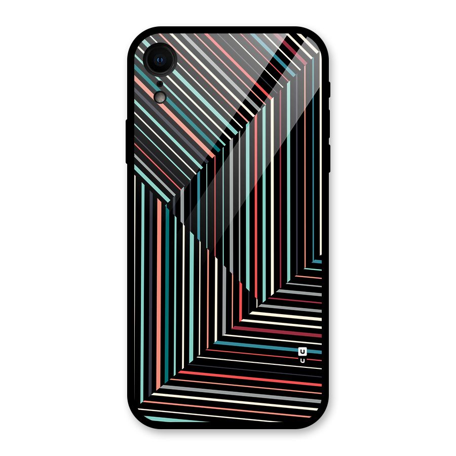 Angulars Stripes Glass Back Case for iPhone XR